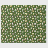 Waldhügelmuster, Kinder grün Geschenkpapier (Flach)