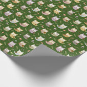 Waldhügelmuster, Kinder grün Geschenkpapier (Ecke)