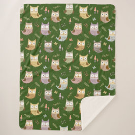 Waldhügelmuster, Kinder grün Sherpadecke