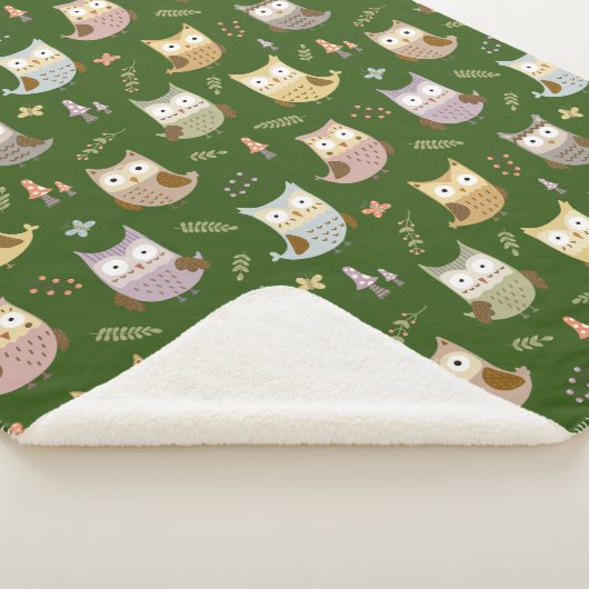 Waldhügelmuster, Kinder grün Sherpadecke (3/4)