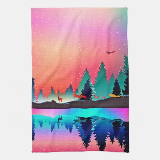 Waldhügeltiere Geschirrtuch (Vertikal)