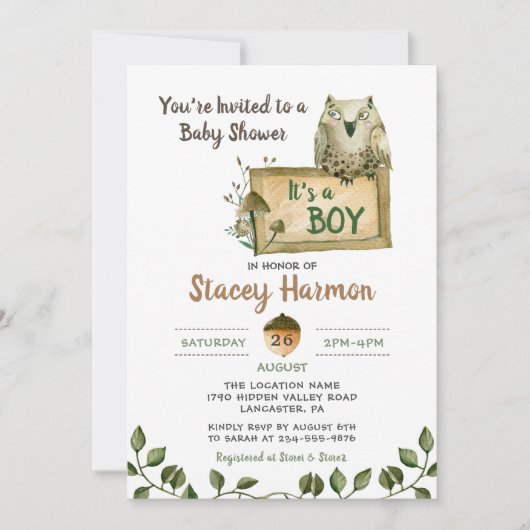 Waldhühnchen Es ist eine Kinderdusche, die einlädt Einladung (Vorderseite)