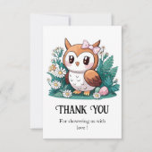 Waldhühner-Babydusche Dankeskarte (Vorderseite)