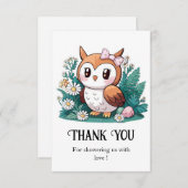 Waldhühner-Babydusche Dankeskarte (Vorne/Hinten)