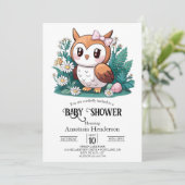 Waldhühner-Babydusche Einladung (Stehend Vorderseite)