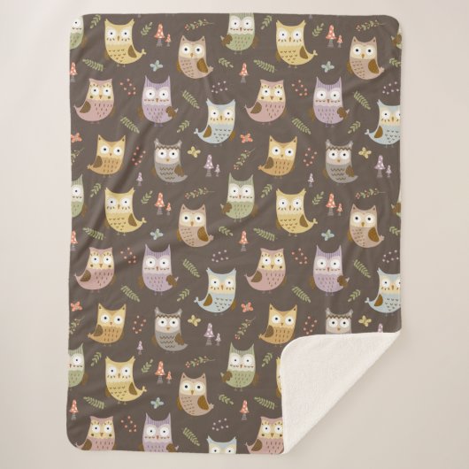 Waldhühner-Muster, Kinder braun Sherpadecke (Vorderseite)