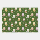 Waldhühner-Muster, Kinder, grün braun und weiß Geschenkpapier Set (Vorderseite)