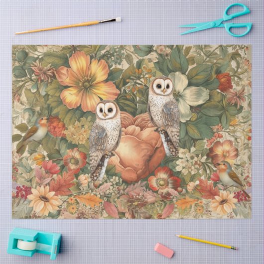 Waldhühner und Vogelhühner-Kernfeuerzange Seidenpapier (Basteln)