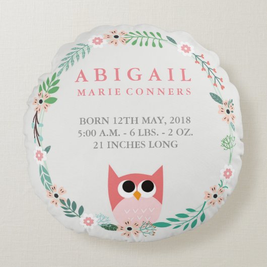 Waldhühner Vogelsittich Rundkissen Kinderzimmer Rundes Kissen (Vorderseite)