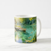 Waldhütte mit Enten, Pier und Dock A Kaffeetasse (VorderseiteRechts)