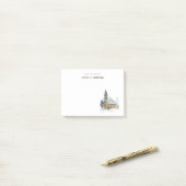 Waldhütte mit Hirsch Personalisiert Post-it Klebezettel (Auf Schreibtisch)