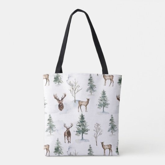 Waldhütte mit Hirsch Personalisiert Tasche (Rückseite)