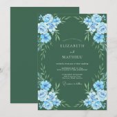 Waldige Azure Hochzeit Einladung (Vorne/Hinten)