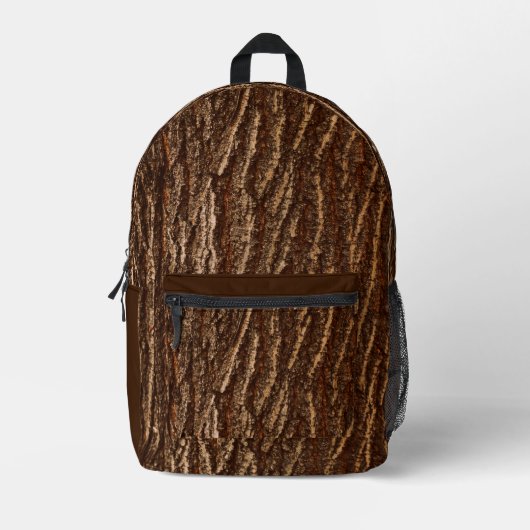 Waldiger 'Baumrinden'-Rucksack Bedruckter Rucksack (Vorderseite)