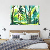 Waldinterpretationsmalerei Leinwanddruck (Insitu (Schlafzimmer))