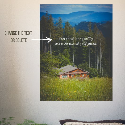 Waldkabine unter den Bergen Poster
