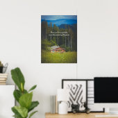 Waldkabine unter den Bergen Poster (Heimbüro)