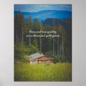 Waldkabine unter den Bergen Poster (Vorne)