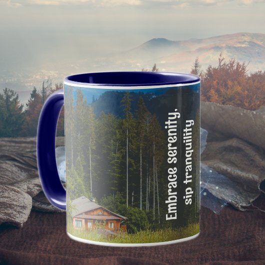 Waldkabine unter den Bergen Tasse