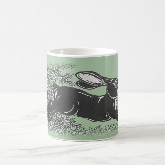 Waldkaninchen Hare Green Vintag Rustica Kaffeetasse (Mittel)