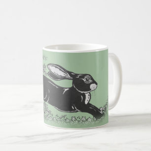 Waldkaninchen Hase Grün Vintage Rustikal Tier Kaffeetasse