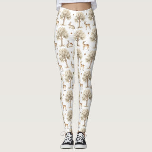 Waldkaninchen und Hirschmuster Leggings