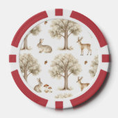 Waldkaninchen und Hirschmuster Pokerchips (Vorderseite)