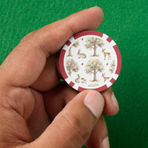 Waldkaninchen und Hirschmuster Pokerchips