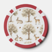 Waldkaninchen und Hirschmuster Pokerchips (Rückseite)