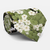 Waldkaninchen Weiße Blume Krawatte (Gerollt)