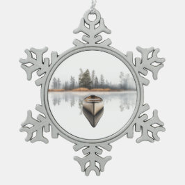 Waldkanu Feiertagsornament Schneeflocken Zinn-Ornament