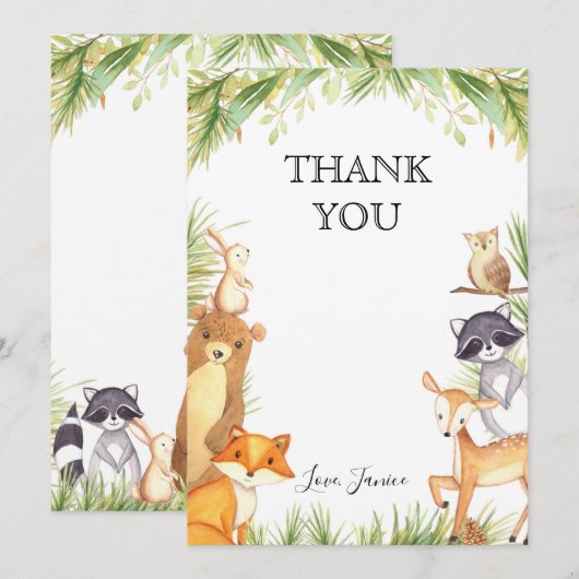 Waldkarte Dankeskarte (Vorne/Hinten)