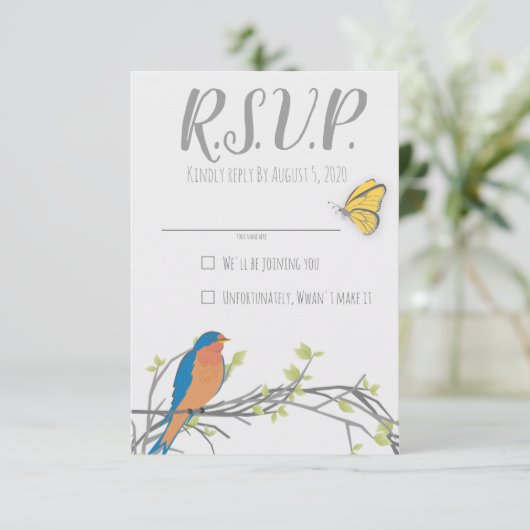 Waldkarte RSVP für Babydusche (Stehend Vorderseite)