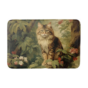 Waldkatze in üppigen Foliage Badematte