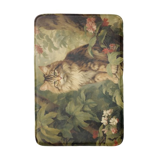 Waldkatze in üppigen Foliage Badematte (Vorderseite Vertikal)