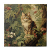 Waldkatze in üppigen Foliage Fliese (Vorderseite)