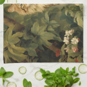 Waldkatze in üppigen Foliage Geschirrtuch (Gefaltet)