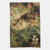 Waldkatze in üppigen Foliage Geschirrtuch (Vertikal)