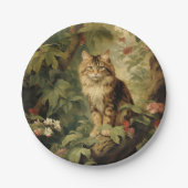 Waldkatze in üppigen Foliage Pappteller (Vorderseite)