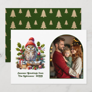 Waldkauz Gemütlicher Wald Weihnachtszauber Foto Feiertagskarte