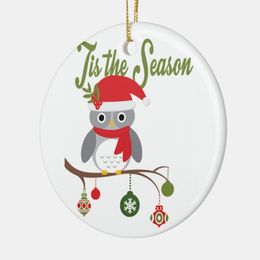 Waldkauz Keramik Ornament (Links)