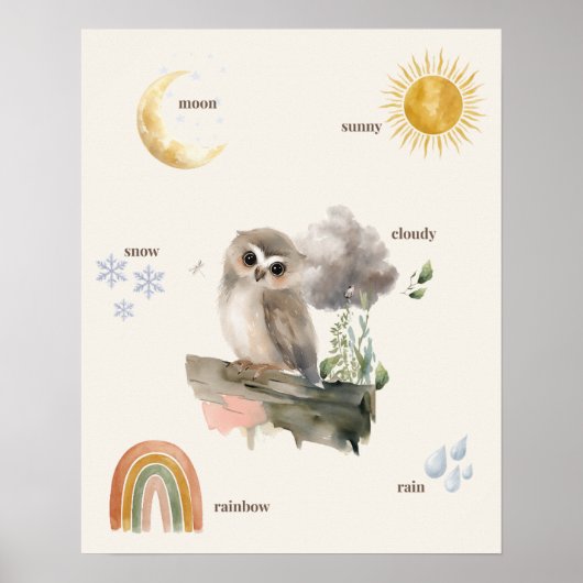 Waldkauz Wetterposter Poster (Vorne)