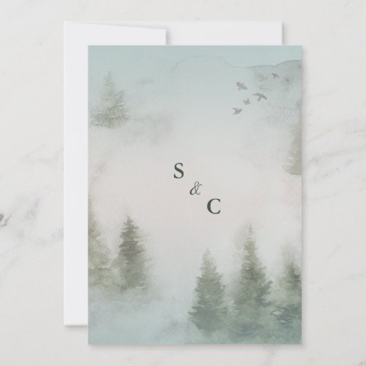 Waldkiefer Elfenbeinküste Hochzeit der Blütenwelt Einladung (Rückseite)