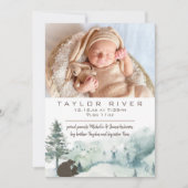 Waldkiefernbär Foto Geburtsankündigung Ankündigung (Vorderseite)