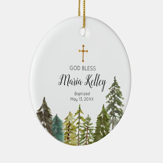 Waldkiefernbaum Taufkirche Keramik Ornament (Rechts)