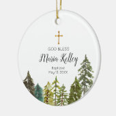 Waldkiefernbaum Taufkirche Keramik Ornament (Links)