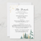 Waldkiefernbäume in einer Christlichen Hochzeit Einladung (Rückseite)