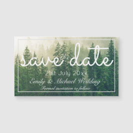 Waldkiefernbäume Save the Date Magnetische Hochzei Magnetkarte