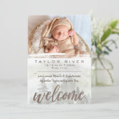 Waldkiefernwald Foto Geburtsankündigung Ankündigung (Stehend Vorderseite)