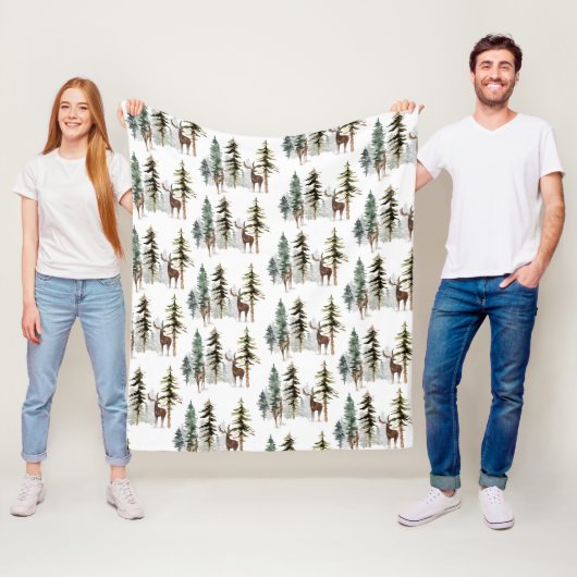 Waldkiefernwald Rentierstag & Doe Fleecedecke (Beispiel)